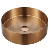 Karran Cinox 14.25" x 14.25" Round Vessel Stainless Steel Bathroom Sink, Brushed Copper, 16 Gauge, CCV200BC