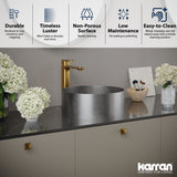 Karran Cinox 14.25" x 14.25" Round Vessel Stainless Steel Bathroom Sink, 16 Gauge, CCV200SS