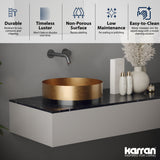 Karran Cinox 15.75" x 15.75" Round Vessel Stainless Steel Bathroom Sink, Brushed Copper and Gunmetal Grey, 16 Gauge, CCV300BC