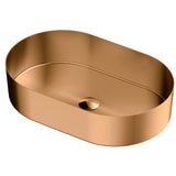 Karran Cinox 13.75" x 21.625" Oval Vessel Stainless Steel Bathroom Sink, Brushed Copper, 16 Gauge, CCV400BC