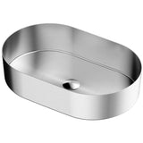 Karran Cinox 13.75" x 21.625" Oval Vessel Stainless Steel Bathroom Sink, 16 Gauge, CCV400SS