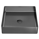 Karran Cinox 15.75" x 15.75" Square Vessel Stainless Steel Bathroom Sink, Gunmetal Grey, 16 Gauge, CCV500GG