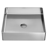 Karran Cinox 15.75" x 15.75" Square Vessel Stainless Steel Bathroom Sink, 16 Gauge, CCV500SS