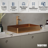 Karran Cinox 15.75" x 23.625" Rectangular Vessel Stainless Steel Bathroom Sink, Brushed Copper, 16 Gauge, CCV600BC