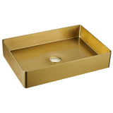 Karran Cinox 15.75" x 23.625" Rectangular Vessel Stainless Steel Bathroom Sink, Gold, 16 Gauge, CCV600G