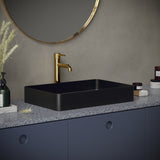 Karran Cinox 15.75" x 23.625" Rectangular Vessel Stainless Steel Bathroom Sink, Gunmetal Grey, 16 Gauge, CCV600GG