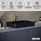 Karran Cinox 15.75" x 23.625" Rectangular Vessel Stainless Steel Bathroom Sink, Gunmetal Grey, 16 Gauge, CCV600GG