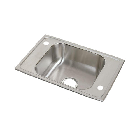 Elkay Celebrity 25" Drop In/Topmount Stainless Steel ADA Classroom Sink, Brushed Satin, 2LM Faucet Holes, CDKAD2517652LM
