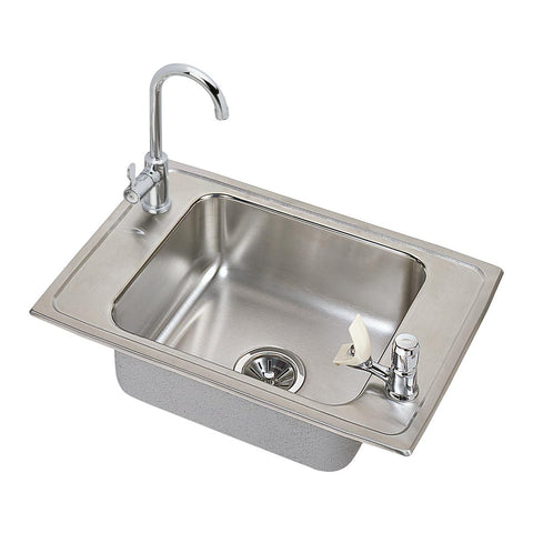 Elkay Celebrity 25" Drop In/Topmount Stainless Steel ADA Classroom Sink Kit with Faucet, Brushed Satin, 2 Faucet Holes, CDKAD251765C