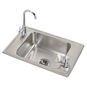 Alternate Image for Elkay Celebrity 25" Drop In/Topmount Stainless Steel Classroom Sink Kit with Faucet, Brushed Satin, 2 Faucet Holes, CDKR2517C