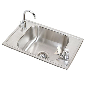 Alternate Image for Elkay Celebrity 25" Drop In/Topmount Stainless Steel Classroom Sink Kit with Faucet, Brushed Satin, 2 Faucet Holes, CDKRC2517C