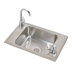 Alternate Image for Elkay Celebrity 25" Drop In/Topmount Stainless Steel Classroom Sink Kit with Faucet, Brushed Satin, 2 Faucet Holes, CDKRC2517VRC