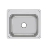 Elkay Celebrity 25" Drop In/Topmount Stainless Steel Kitchen Sink, Brushed Satin, No Faucet Hole, CR25220