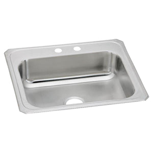 Alternate Image for Elkay Celebrity 25" Drop In/Topmount Stainless Steel Kitchen Sink, Brushed Satin, 2 Faucet Holes, CR25222