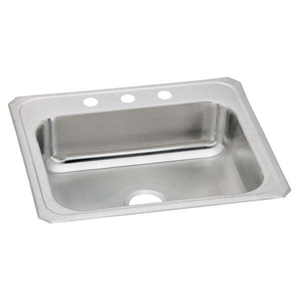 Elkay Celebrity 31" Drop In/Topmount Stainless Steel Kitchen Sink, Brushed Satin, 1 Faucet Hole, CR31221