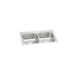 Elkay Celebrity 33" Drop In/Topmount Stainless Steel Kitchen Sink, 50/50 Double Bowl, Brushed Satin, 2 Faucet Holes, CR33222