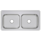 Elkay Celebrity 43" Drop In/Topmount Stainless Steel Kitchen Sink, 50/50 Double Bowl, Brushed Satin, No Faucet Hole, CR43220