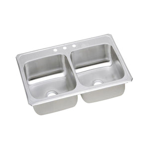 Alternate Image for Elkay Celebrity 43" Drop In/Topmount Stainless Steel Kitchen Sink, 50/50 Double Bowl, Brushed Satin, 3 Faucet Holes, CR43223