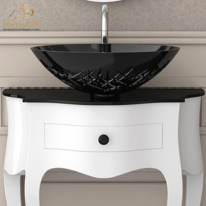 Alternate Image for MaestroBath 11" Cristallo Modern Black Crystal Vessel ADA Oval Bathroom Sink, CRI-CRS-BLK