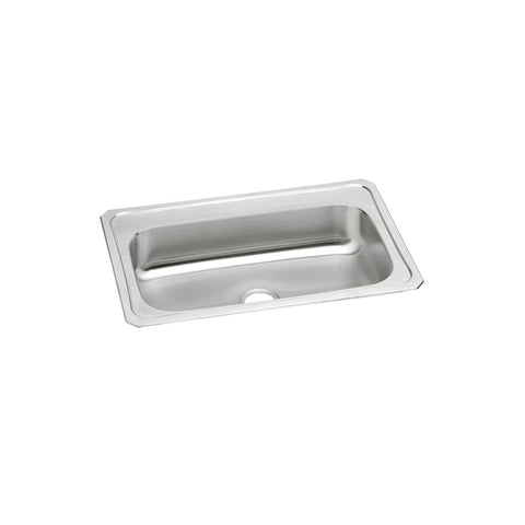 Elkay Celebrity 33" Drop In/Topmount Stainless Steel Kitchen Sink, Brushed Satin, No Faucet Hole, CRS33220