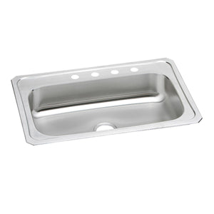 Alternate Image for Elkay Celebrity 33" Drop In/Topmount Stainless Steel Kitchen Sink, Brushed Satin, 4 Faucet Holes, CRS33224