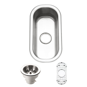 Alternate Image for Houzer Club 10 inch Stainless Steel Undermount Bar Sink with Strainer & Grid - 18 Gauge, CS-1105-C