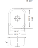 Houzer Club 13 inch Stainless Steel Undermount Bar Sink with Strainer & Grid - 18 Gauge, CS-1307-C