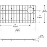 Elkay Crosstown Stainless Steel 28-1/4" x 14-1/4" x 1-1/4" Bottom Grid, CTXBG2814