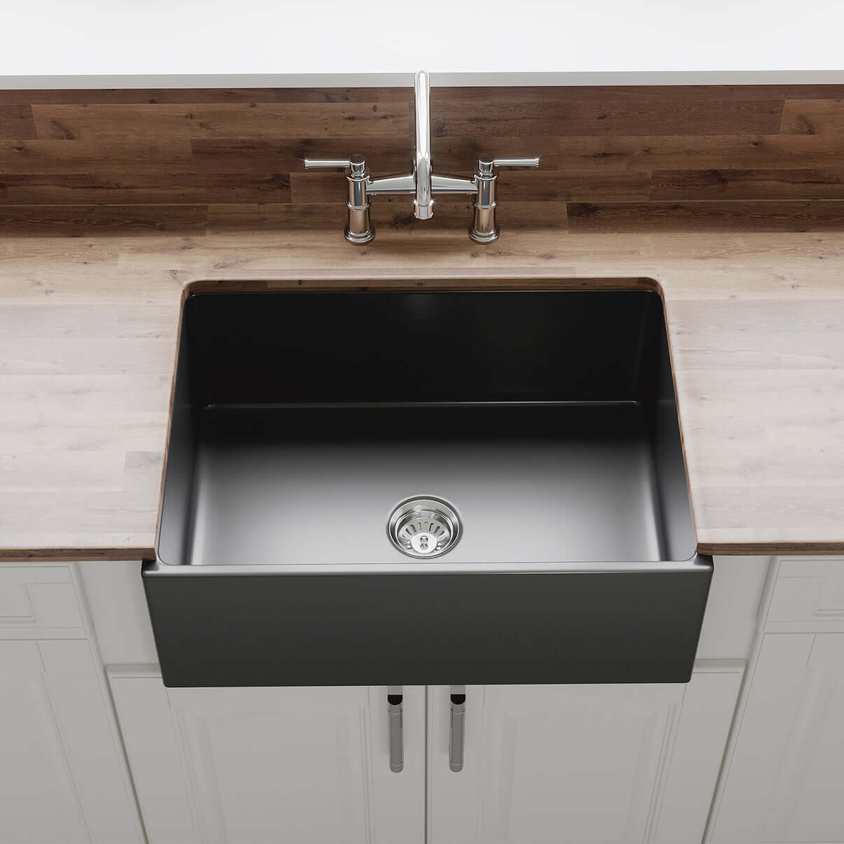 Alternate Image for Crestwood 27" Fireclay Farmhouse Sink, Charcoal, CW-MOD-27-CHARCOAL