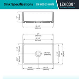 Crestwood 27" Fireclay Farmhouse Sink, White, CW-MOD-27-WHITE