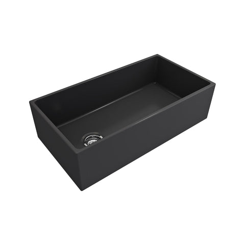 Crestwood 36" Fireclay Farmhouse Sink, Charcoal, CW-MOD-36-CHARCOAL