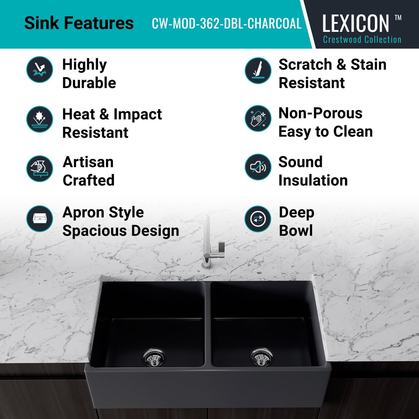 Crestwood CW-MOD-362-DBL-CHARCOAL 36