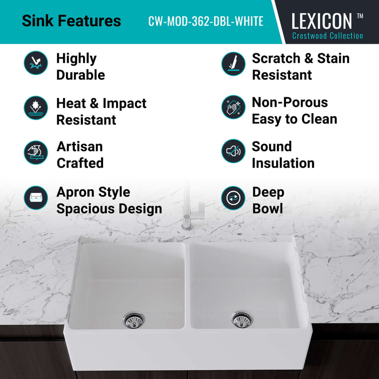 Crestwood CW-MOD-362-DBL-WHITE 36