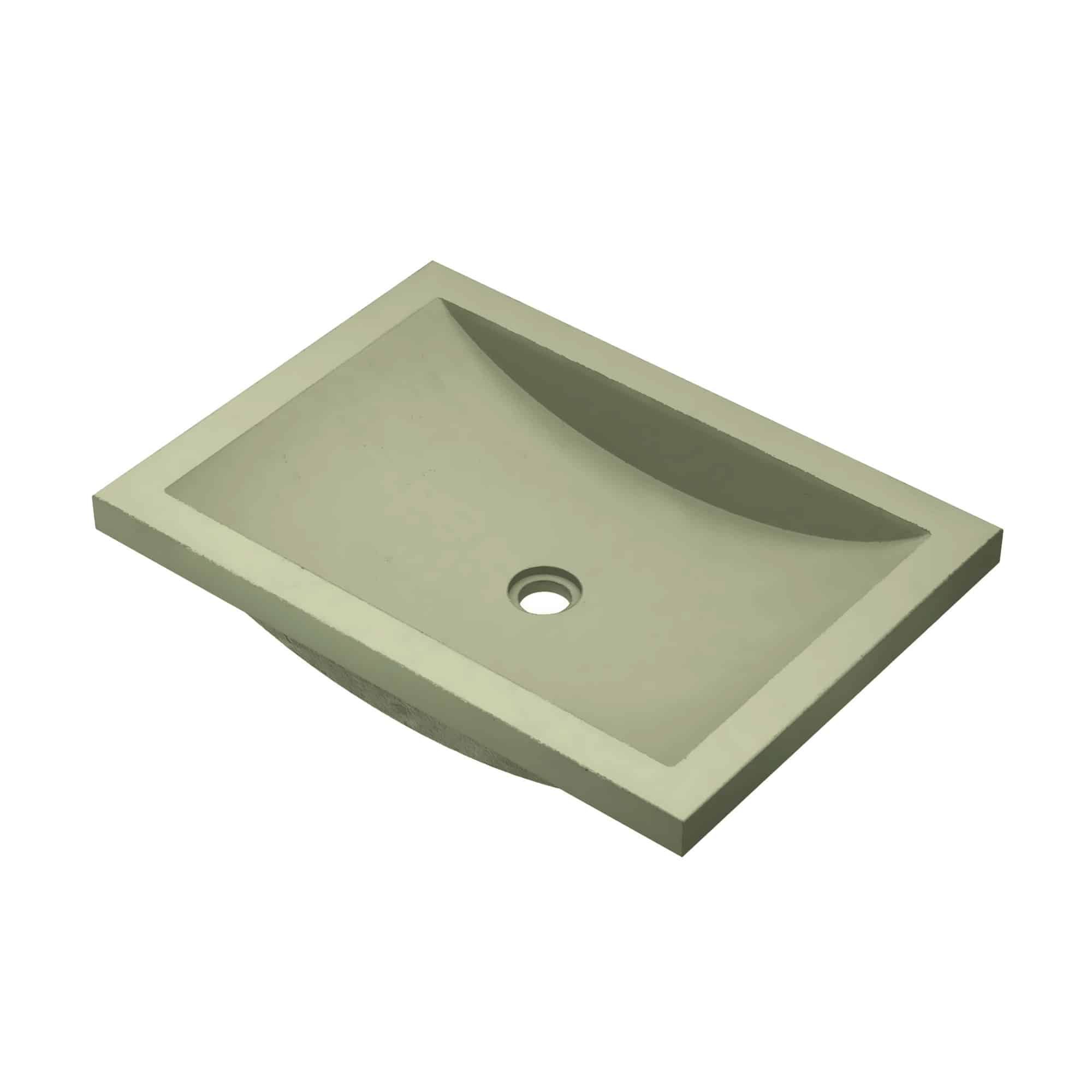 Native Trails Cabrillo 20.75" x 14.75" Rectangle Undermount NativeStone Concrete ADA Bathroom Sink, Sage, NSL2014-G