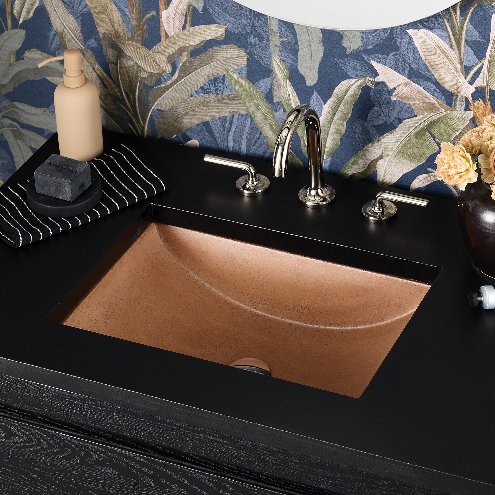 Native Trails Cabrillo 20.75" x 14.75" Rectangle Undermount NativeStone Concrete ADA Bathroom Sink, Terracotta, NSL2014-T