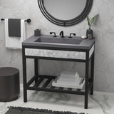 Native Trails 36" Capistrano ADA Vanity Top with Integral Trough Sink in Slate, 8" Widespread Faucet Cutout, NSVT36-S