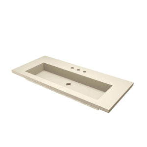 Native Trails 48" Capistrano ADA NativeStone Vanity Top and Trough Sink in Sand, 3 Faucet Holes, NSVT48-D