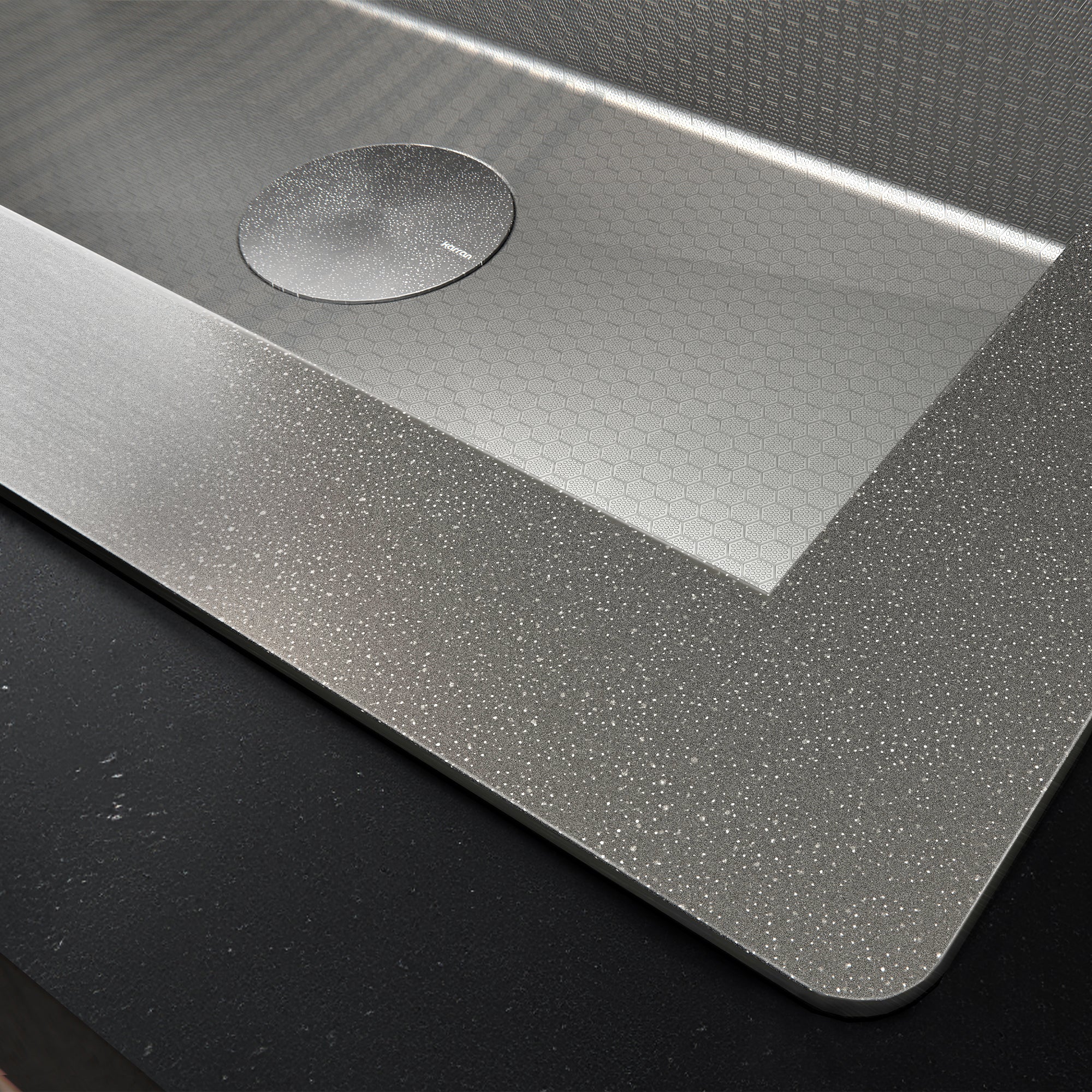 Karran Matrix 17" Drop In/Topmount Stainless Steel Workstation Kitchen Sink with Accessories, 16 Gauge, HST1719SBSS