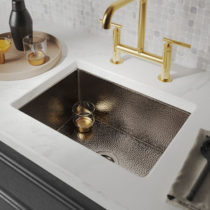 Alternate Image for Native Trails Cocina 22" Undermount Copper Kitchen Sink, Polished Nickel, CPK878