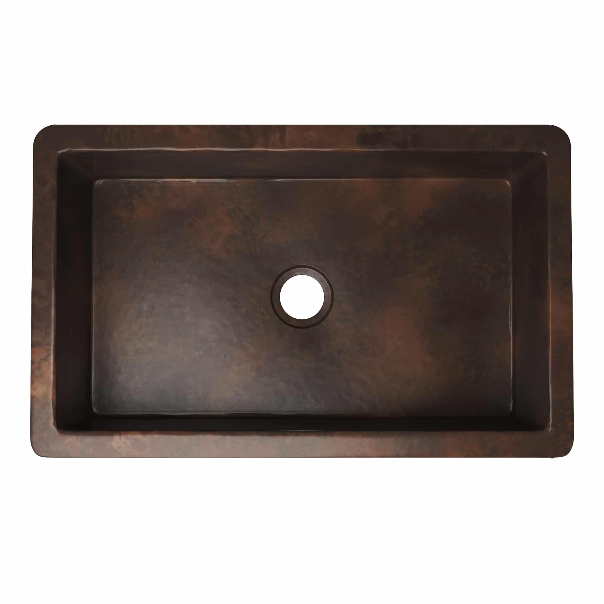 Native Trails Cocina 30" Undermount Copper Kitchen Sink, Antique Copper, CPK293-F