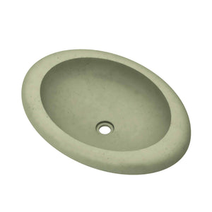 Native Trails Cuyama 21" x 15" Oval Drop In NativeStone Concrete ADA Bathroom Sink, Sage, NSL2115-G