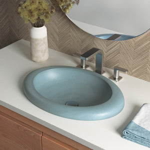 Alternate Image for Native Trails Cuyama 21" x 15" Oval Drop In NativeStone Concrete ADA Bathroom Sink, Ocean, NSL2115-O