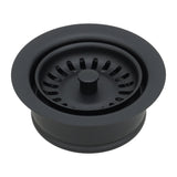 Premier Copper Products 3.5" Deluxe Garbage Disposal Drain w/ Basket - Matte Black, Brass, D-130BLK