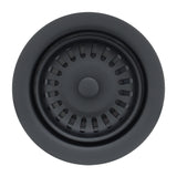 Premier Copper Products 3.5" Deluxe Garbage Disposal Drain w/ Basket - Matte Black, Brass, D-130BLK