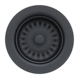 Premier Copper Products 3.5" Kitchen, Prep, Bar Basket Strainer Drain - Matte Black, Brass/PVC, D-132BLK