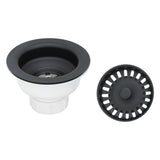 Premier Copper Products 3.5" Kitchen, Prep, Bar Basket Strainer Drain - Matte Black, Brass/PVC, D-132BLK