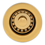 Premier Copper Products 2" Bar Basket Strainer Drain - Polished Brass, D-133PB