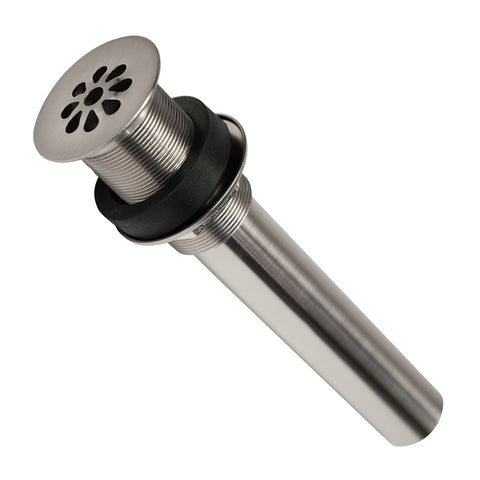 Main Image of Premier Copper Products 1.5" Non-Overflow Grid Bathroom Sink Drain - Brushed Nickel, D-207BN