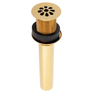 Alternate Image for Premier Copper Products 1.5" Non-Overflow Grid Bathroom Sink Drain - Polished Brass, D-207PB