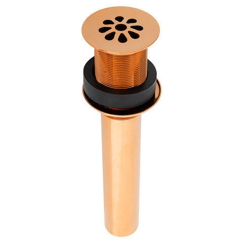 Main Image of Premier Copper Products 1.5" Non-Overflow Grid Bathroom Sink Drain - Polished Copper, D-207PC